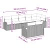 8-delars trädgårdsofset med kuddar i ljusgrå poly rattan vidaXL 289 x 124 x 85 cm – miniatyr 11