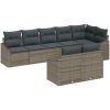 8-delars trädgårdsset med kuddar Grå polyrotting vidaXL 288.5 x 123.5 x 85 cm – miniatyr 2