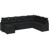 8-delars trädgårdsset med kuddar i svart poly rattan vidaXL 288,5 x 178,5 x 85 cm – miniatyr 2