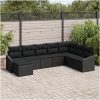 8-delars trädgårdsset med kuddar i svart poly rattan vidaXL 288,5 x 178,5 x 85 cm – miniatyr 1