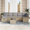 8-delars trädgårdssofaset med kuddar i beige poly rattan vidaXL Medium – miniatyr 3