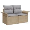 8-delars trädgårdssofaset med kuddar i beige poly rattan vidaXL Medium – miniatyr 4