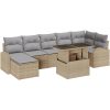 8 Delars Trädgårdssoffa med Kuddar - Beige Poly Rattan vidaXL 100 x 55 x 73 cm – miniatyr 2