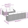 8-delars trädgårdssoffa med kuddar, grå poly-rattan och akacia vidaXL 55 x 55 x 37 cm – miniatyr 6