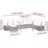 8 delars trädgårdssoffagrupp med kuddar beige poly rattan akacia vidaXL 319 x 209 x 69 cm – miniatyr 9