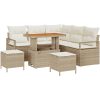 8-delars Trädgårdssoffset med kuddar Beige Poly rotting Akacia vidaXL Medium – miniatyr 2