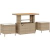 8-delars Trädgårdssoffset med kuddar Beige Poly rotting Akacia vidaXL Medium – miniatyr 4