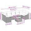 8-delars trädgårdssoffset med kuddar Ljusgrå Poly Rattan vidaXL 55 x 55 x 37 cm – miniatyr 9