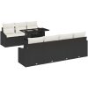 8 Delars Trädgårdssoffset med Kuddar Svart Poly Rattan vidaXL 100 x 55 x 73 cm – miniatyr 2