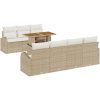 8-delat trädgårdsmöblemang med kuddar beige poly rotting akacia vidaXL 100 x 55 x 73 cm – miniatyr 2