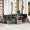 8-delat trädgårdsofa set med dynor Grå Poly Rotting vidaXL 55 x 55 x 37 cm – miniatyr 7