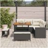 8-delat Trädgårdsofa Set med Kuddar Svart Poly Rattan Akacia vidaXL Liten, medium, 2 - Sits, 100 cm – miniatyr 3