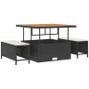 8-delat Trädgårdsofa Set med Kuddar Svart Poly Rattan Akacia vidaXL Liten, medium, 2 - Sits, 100 cm – miniatyr 6