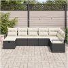 8-delat trädgårdsofa-set med kuddar svart poly rotting vidaXL Stor – miniatyr 3