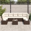 8-delat trädgårdsoff set med dynor i brun poly rattan vidaXL 55 x 55 x 37 cm – miniatyr 3