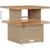 8-delat trädgårdsoff-set med kuddar beige poly rattan akacia vidaXL Medium – miniatyr 6