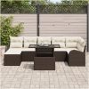8-delat trädgårdsoff set med kuddar, brun poly rattan vidaXL 100 x 55 x 73 cm – miniatyr 3