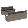 8-delat trädgårdsoff-set med kuddar grå poly rattan akacia vidaXL 55 x 55 x 37 cm – miniatyr 2