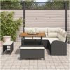 8-delat trädgårdsoff-set med kuddar Svart poly-rattan acacia vidaXL Medium – miniatyr 3