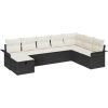8-delat Trädgårdsoff-set med Kuddar Svart Poly Rattan vidaXL 297.5 x 187.5 x 85 cm – miniatyr 2
