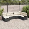 8-delat Trädgårdsoff-set med Kuddar Svart Poly Rattan vidaXL 297.5 x 187.5 x 85 cm – miniatyr 1