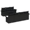 8 Delat Trädgårdsoff set med Kuddar Svart Poly Rattan vidaXL 55 x 55 x 37 cm – miniatyr 2