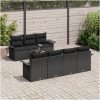 8 Delat Trädgårdsoff set med Kuddar Svart Poly Rattan vidaXL 55 x 55 x 37 cm – miniatyr 3