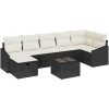 8-delat Trädgårdsoff-set med Kuddar Svart Polyroting vidaXL 55 x 62 x 69 cm – miniatyr 2