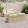 8-delat trädgårdsoffas med kuddar beige poly rattan vidaXL 55 x 55 x 37 cm – miniatyr 3