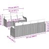8-delat trädgårdsoffas med kuddar beige poly-rotting vidaXL 6 sittplatser – miniatyr 8