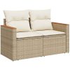 8-delat Trädgårdsoffaset med Dynor Beige Poly Rattan Akacia vidaXL Medium – miniatyr 5
