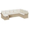 8-delat trädgårdsoffaset med kuddar beige poly-rotting vidaXL 297.5 x 187.5 x 85 cm – miniatyr 2