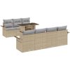 8-delat trädgårdsoffaset med kuddar Beige Poly Rottning vidaXL Medium – miniatyr 2