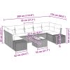 8-delat trädgårdsoffaset med kuddar ljusgrå poly rattan vidaXL 55 x 55 x 37 cm – miniatyr 9