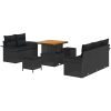 8-delat trädgårdsoffaset med kuddar Svart Poly Rattan Akacia vidaXL Medium – miniatyr 2