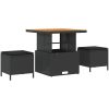 8-delat trädgårdsoffaset med kuddar Svart Poly Rattan Akacia vidaXL Medium – miniatyr 4