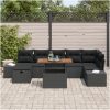 8-delat Trädgårdsoffasett med Kuddar Svart Poly Rattan vidaXL 55 x 55 x 37 cm – miniatyr 3