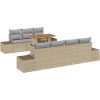 8-delat trädgårdsoffset med beige kuddar i poly-rattan vidaXL 100 x 55 x 73 cm – miniatyr 2