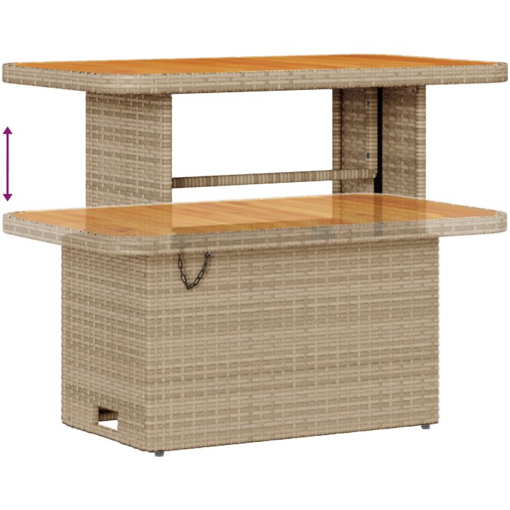 8-delat trädgårdsoffset med kuddar beige polyrotting akacia vidaXL Medium – bild 8