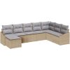 8-delat trädgårdsoffset med kuddar beige polyrotting vidaXL 288,5 x 178,5 x 85 cm – miniatyr 2