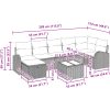 8-delat trädgårdsoffset med kuddar ljusgrå polyroting vidaXL 289 x 124 x 85 cm – miniatyr 11