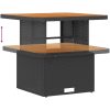 8-delat trädgårdsoffset med kuddar svart poly rotang akacia vidaXL Medium – miniatyr 5