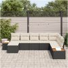8-delat Trädgårdssofa Set med Kuddar Svart Poly Rattan Akacia vidaXL 319 x 209 x 69 cm – miniatyr 3