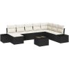 8-delat Trädgårdssoffaset med Kuddar Brun Poly Rattan vidaXL 319 x 209 x 85 cm – miniatyr 2