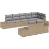 8-delat trädgårdssoffset med kuddar Beige Poly Rattan vidaXL 184 x 62 x 85 cm – miniatyr 2