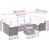 8-delat trädgårdssoffset med kuddar Beige Poly rotting vidaXL Medium – miniatyr 8