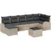 8-delat trädgårdssoffset med kuddar grå poly rattan vidaXL 55 x 55 x 37 cm – miniatyr 2