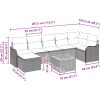 8-dels trädgårdsofaset med kuddar beige poly rotting vidaXL Stor – miniatyr 11