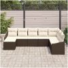 8-dels Trädgårdsoffa med kuddar Brun Poly Rattan vidaXL 288,5 x 178,5 x 85 cm – miniatyr 3