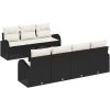8-dels Trädgårdsoffaset med kuddar svart poly rotting vidaXL 55 x 55 x 37 cm – miniatyr 2
